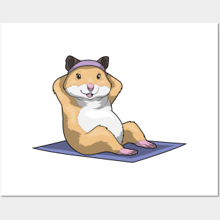 Hamster Fitness Sit ups Sports Posters and Art